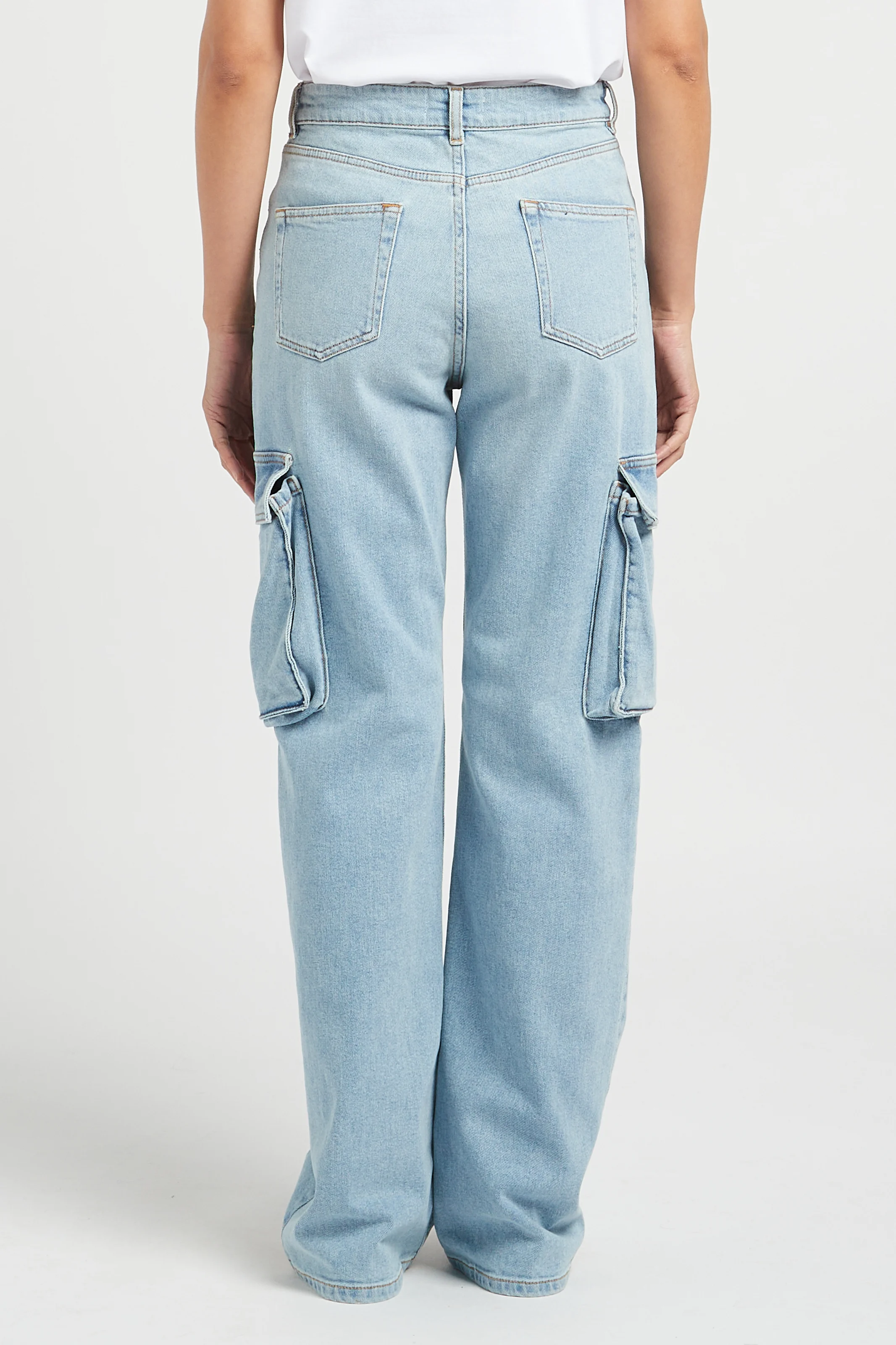 BATTLE - Jean cargo en coton stretch | Bleu