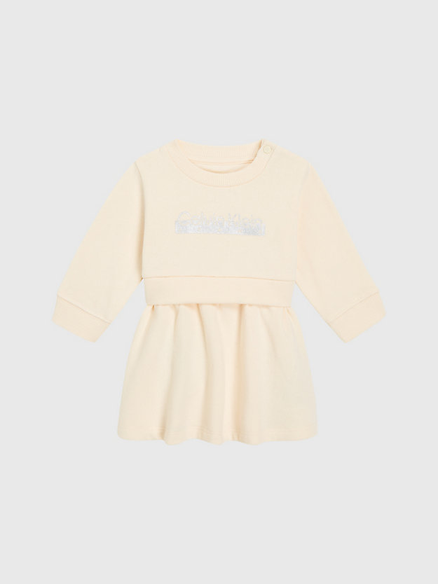 Vestido de moletom com logo de bebê