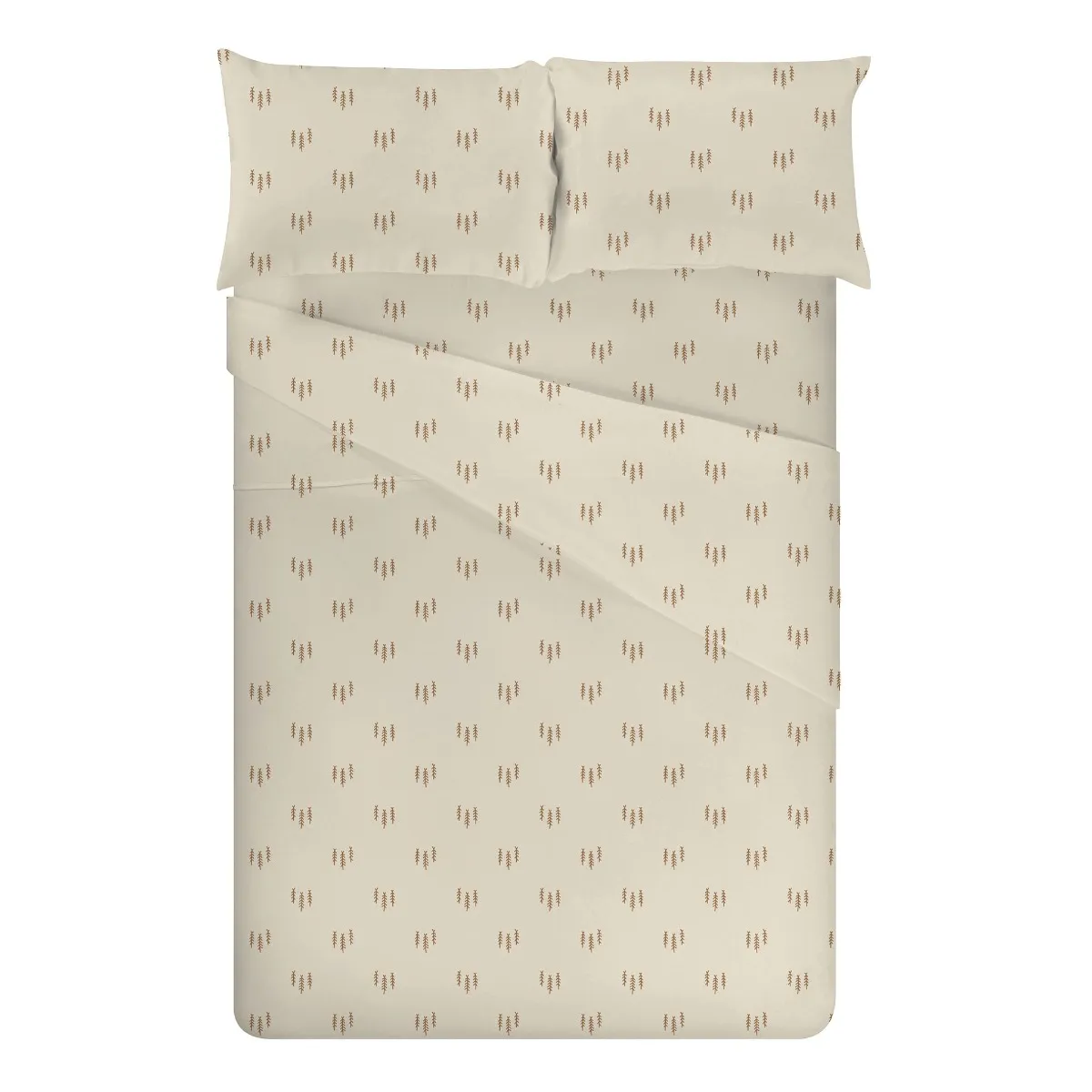 Origami Maison Ensemble Draps Flanelle Lit Double - Pins