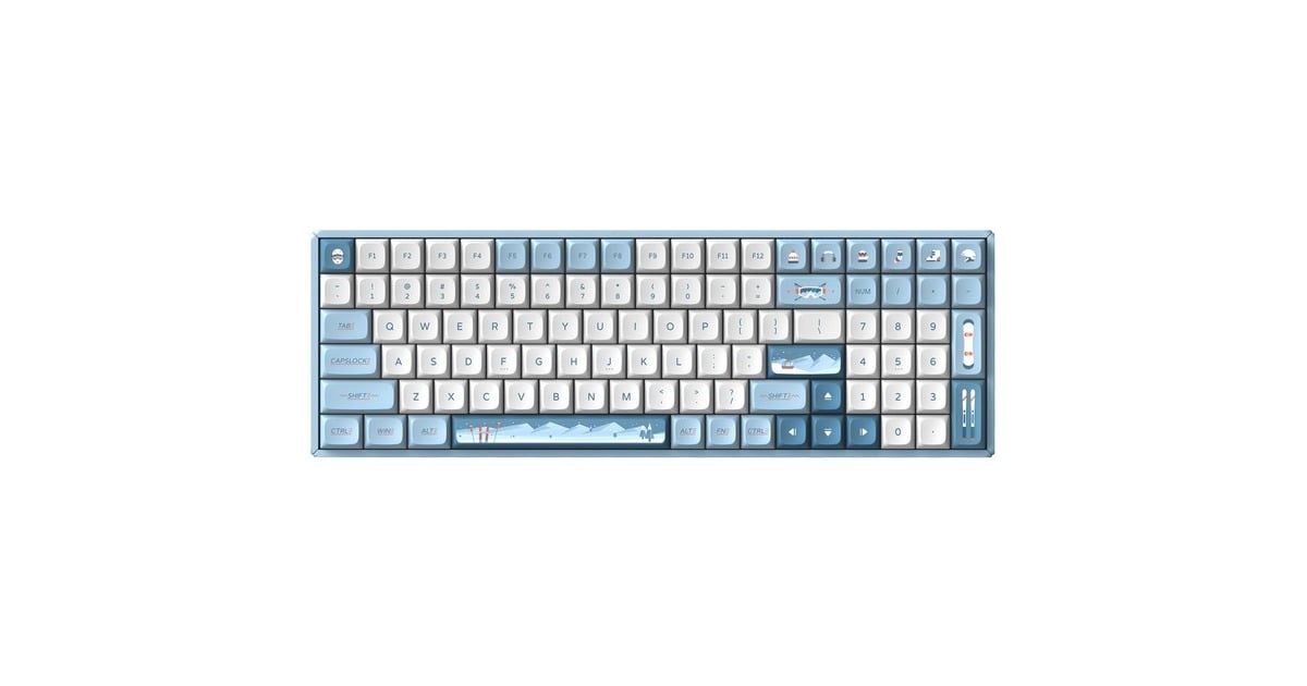IqunixF97 Wintertide Wireless Mechanical Keyboard, gaming toetsenbord  (Lichtblauw, US lay-out, Cherry MX Brown, RGB leds, 96%, Hot-swappable, PBT, 2.4GHz | Bluetooth 5.1 | USB-C)