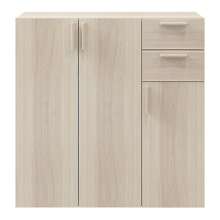 Buffet avec portes et tiroirs effet chêne GoodHome Atomia H. 112,5 x L. 112,5 x P. 37 cm