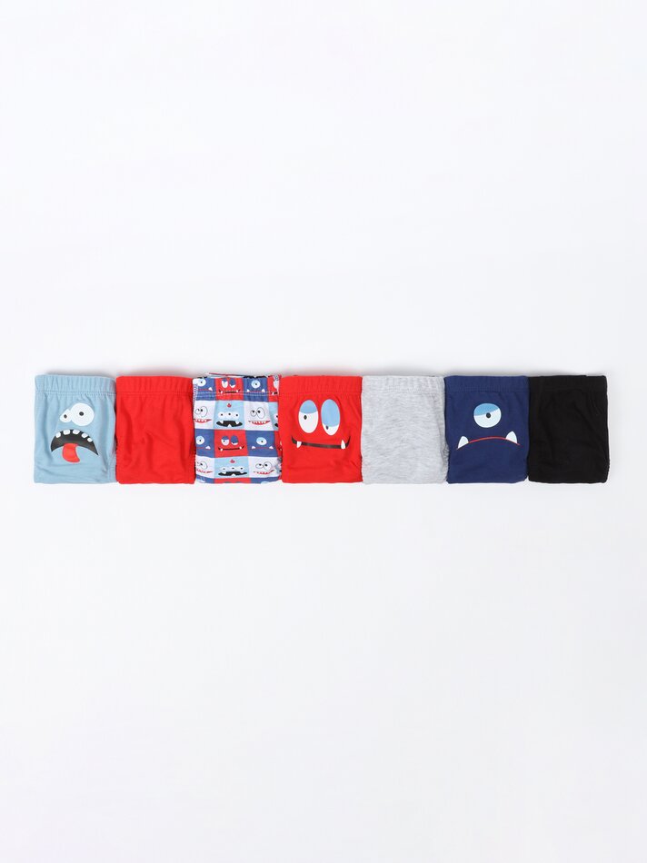 Pacote com 7 cuecas boxer de monstros - Sortidas