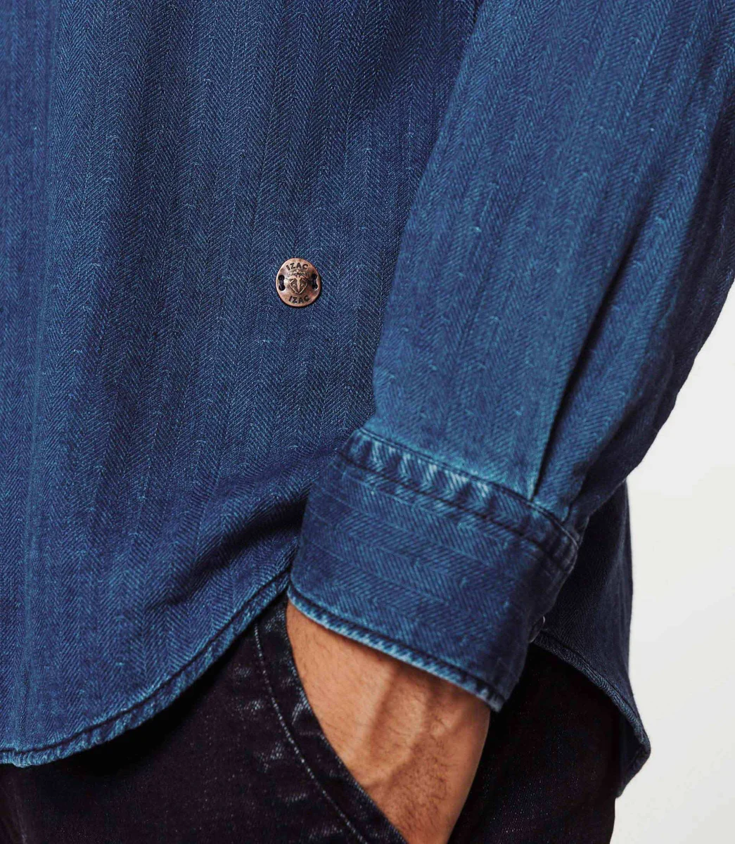 Chemise casual coton bleu