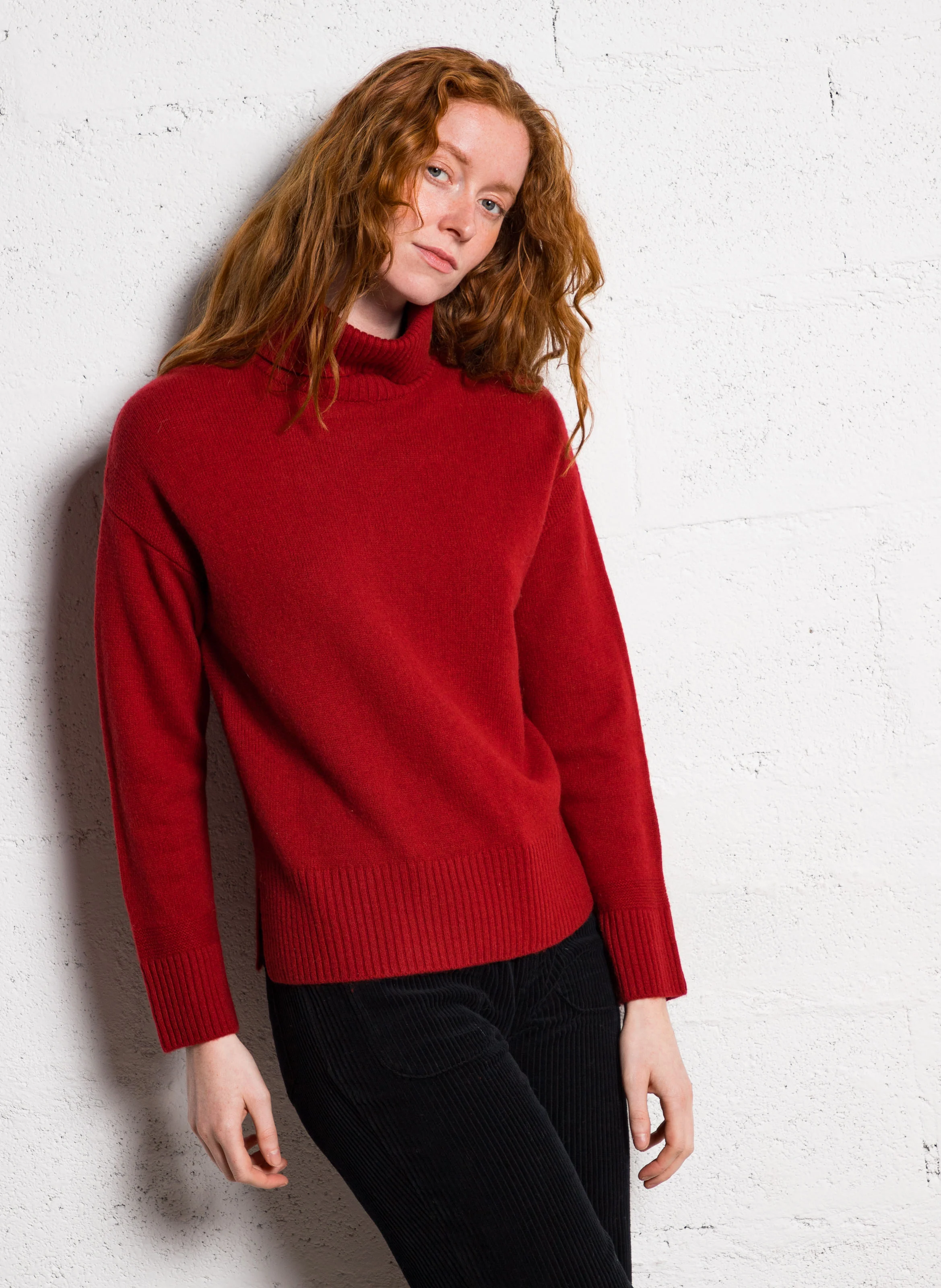 CARLOS - Pull col roulé en laine | Marron