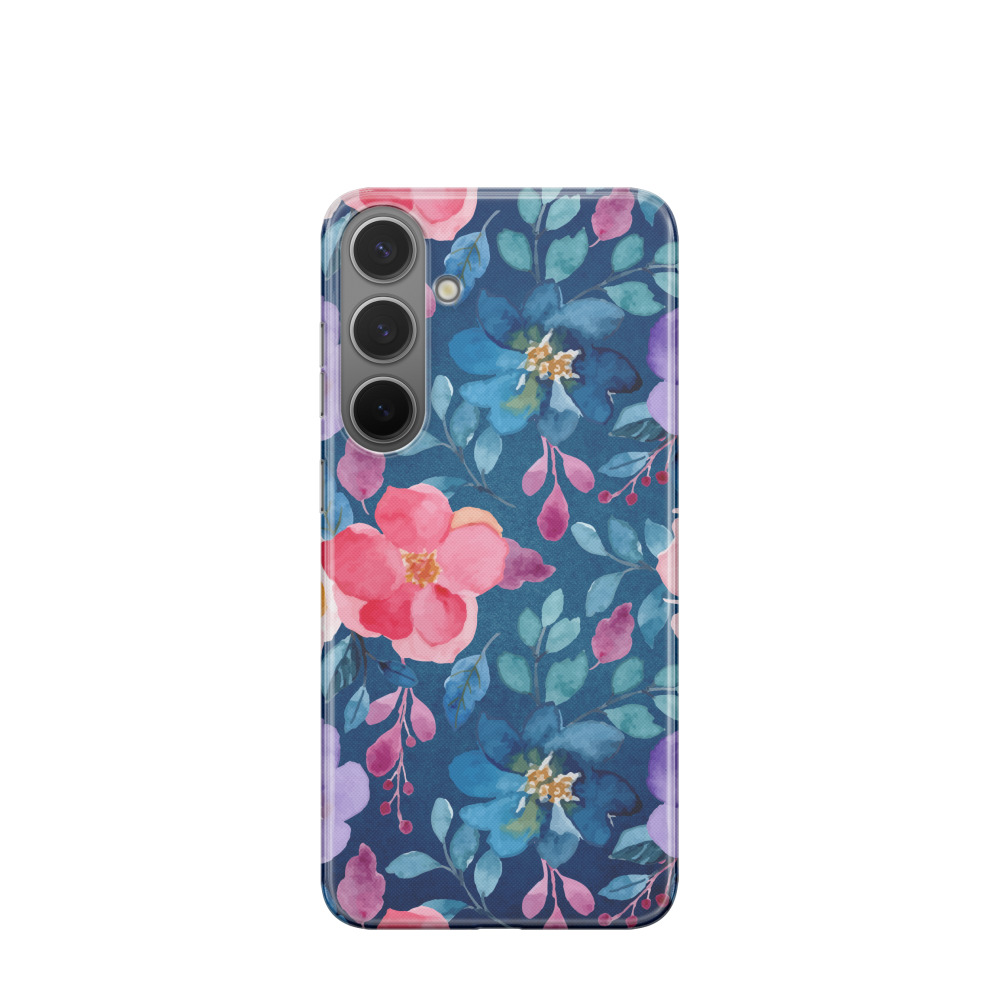 Samsung Galaxy S24 Plus Gummi Hülle Aquarellblumen - Wunderland - Versch. Farben