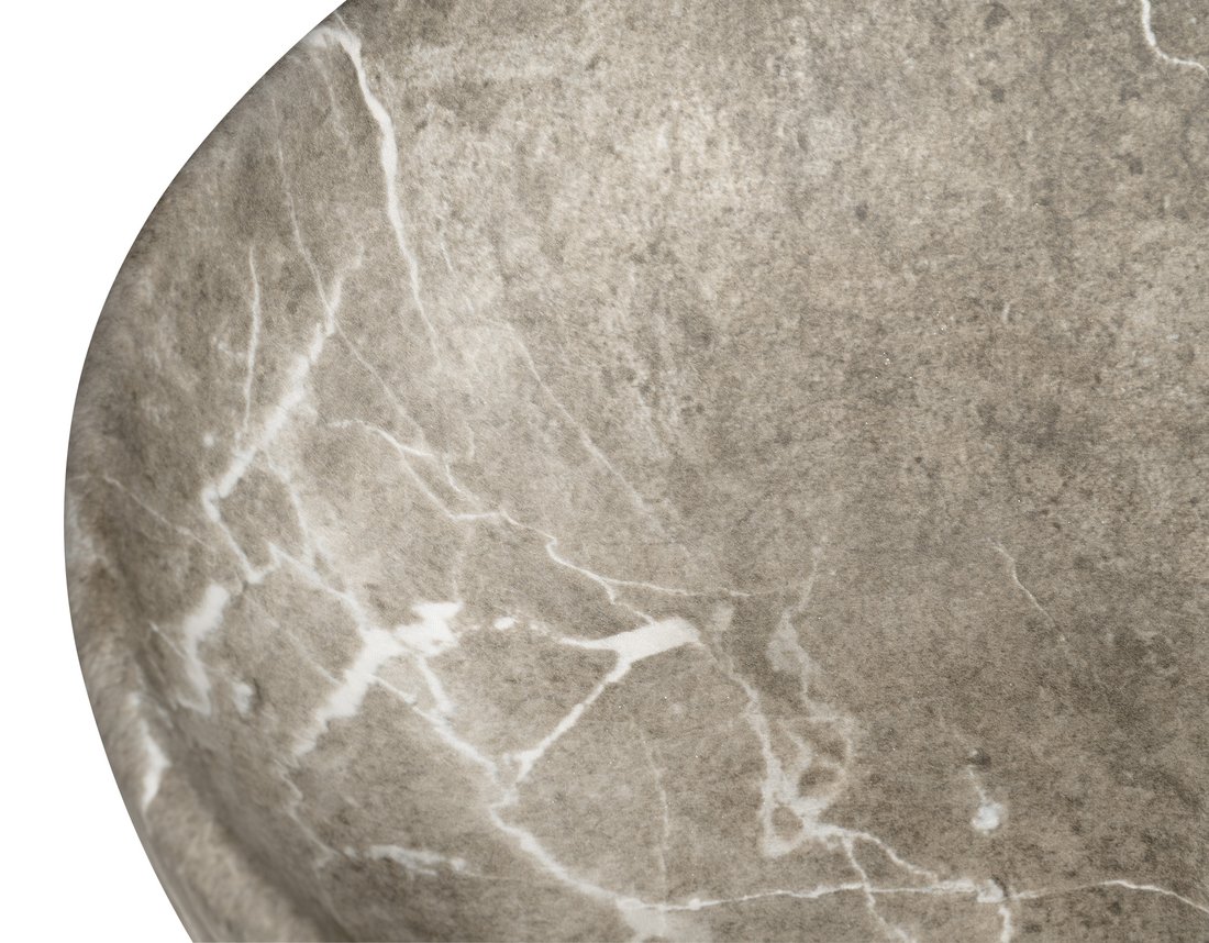 Sapho Rondane keramische waskom 60x42cm bruin marmer