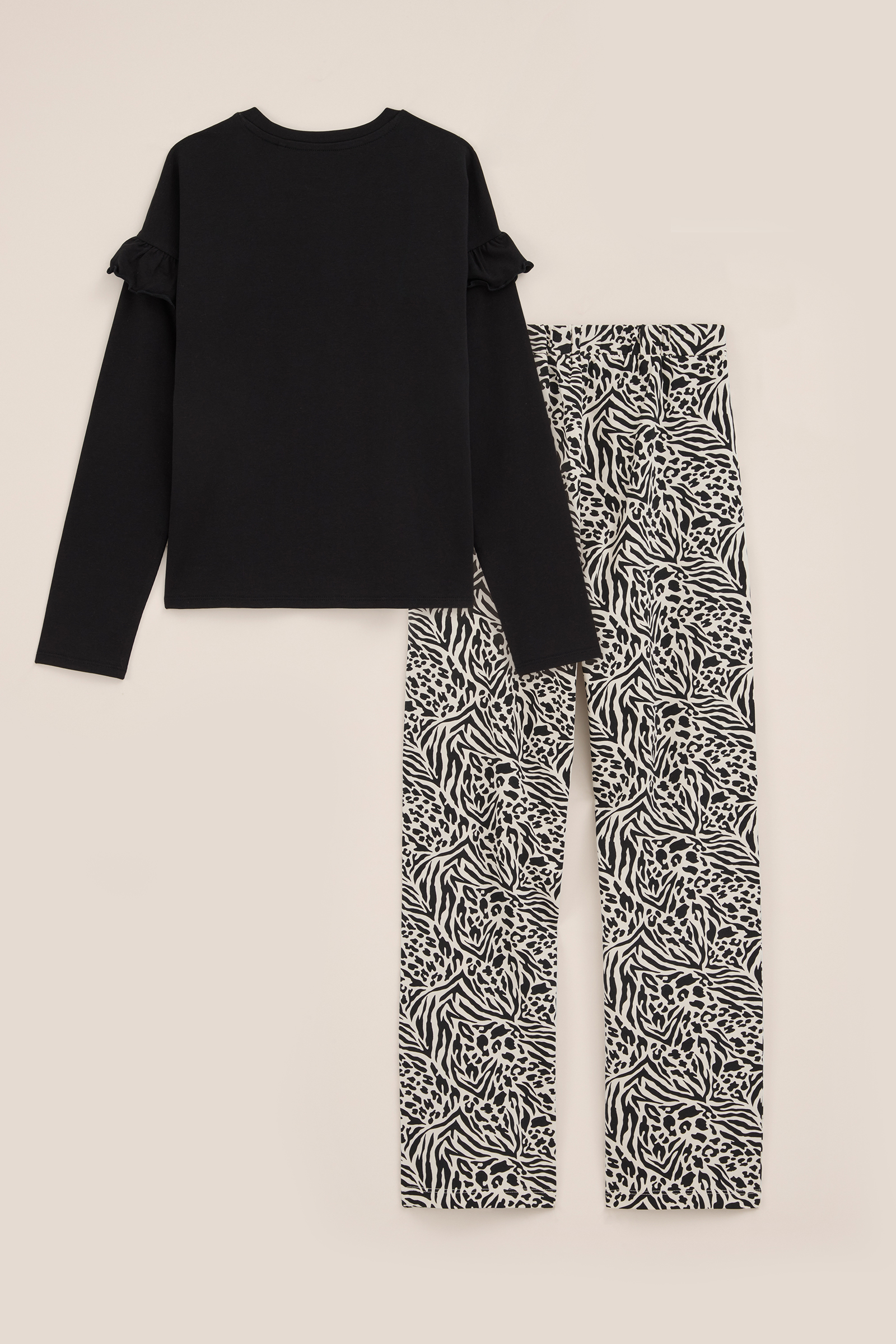Meisjes pyjamaset met dessin WE Fashion Zwart