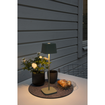 Konstsmide tafellamp Capri draadloos USB groen