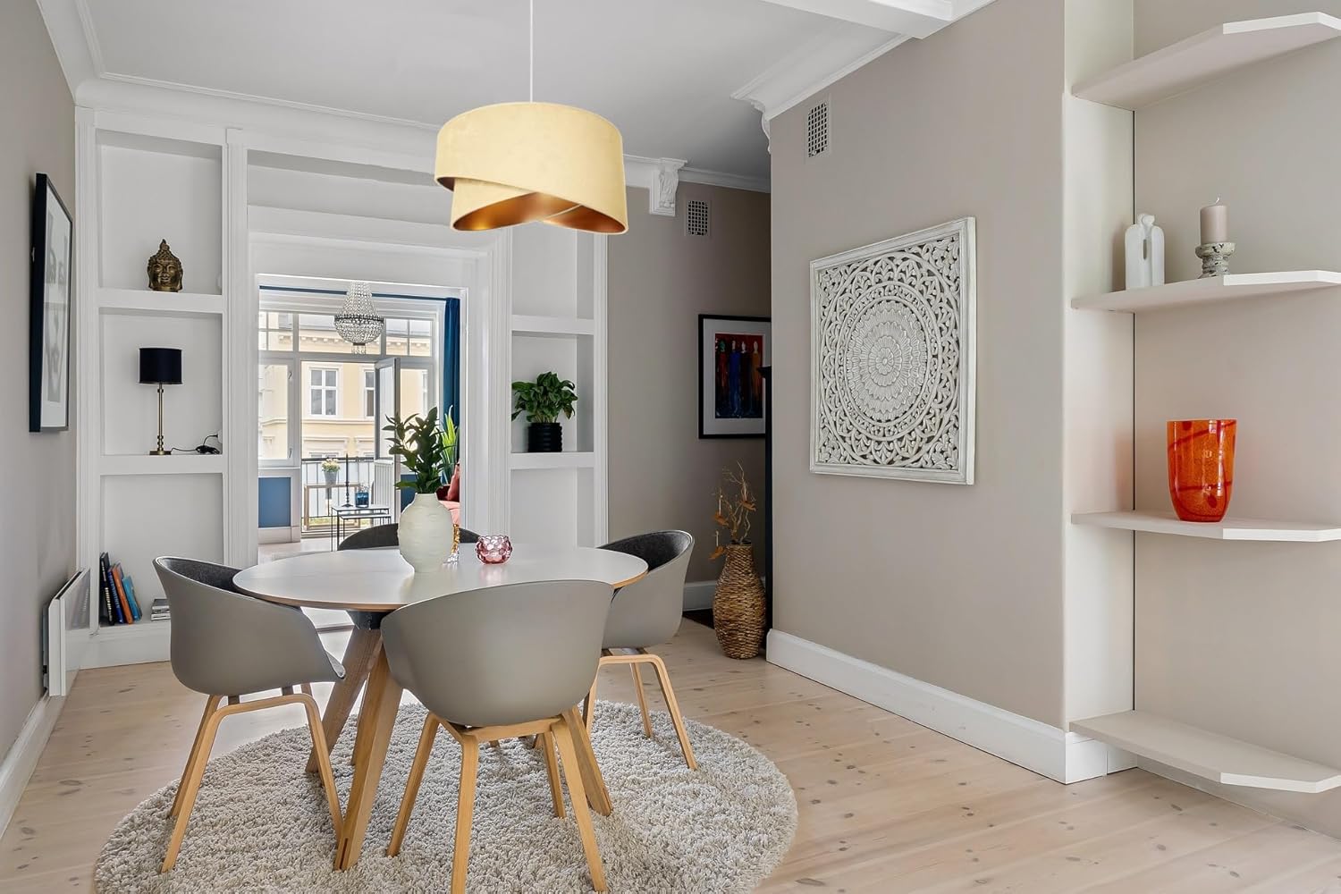 Hängelampe Pendellampe Lampenschirm aus Velours Ecru Esszimmerlampe, Wohnzimmer, Küchenlampe aus Serie N131 (N131-E)
