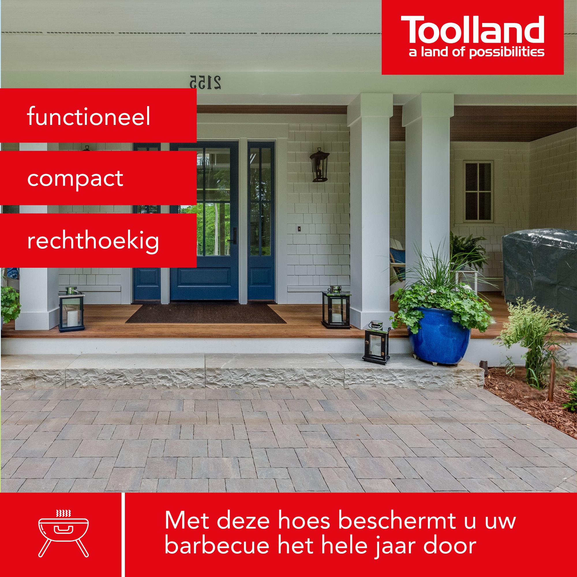 Toolland BBQ beschermhoes - 110x70x100cm