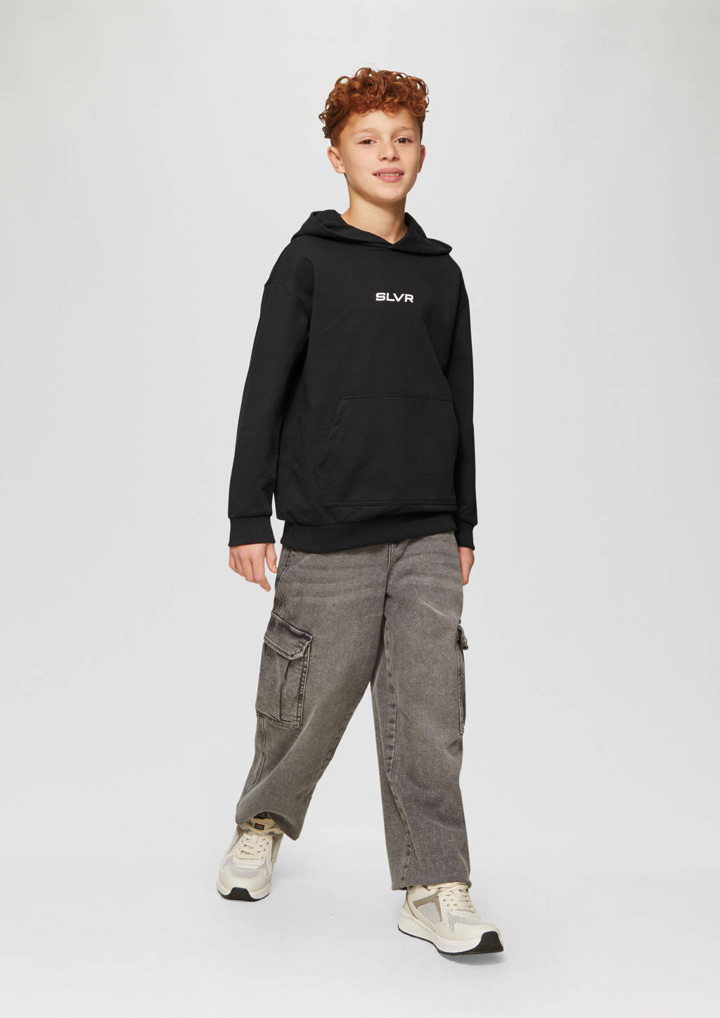 s.Oliver hoodie met tekst zwart