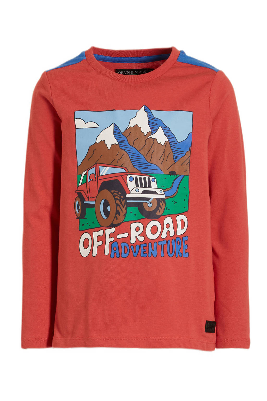 Orange Stars longsleeve Nikai met printopdruk rood