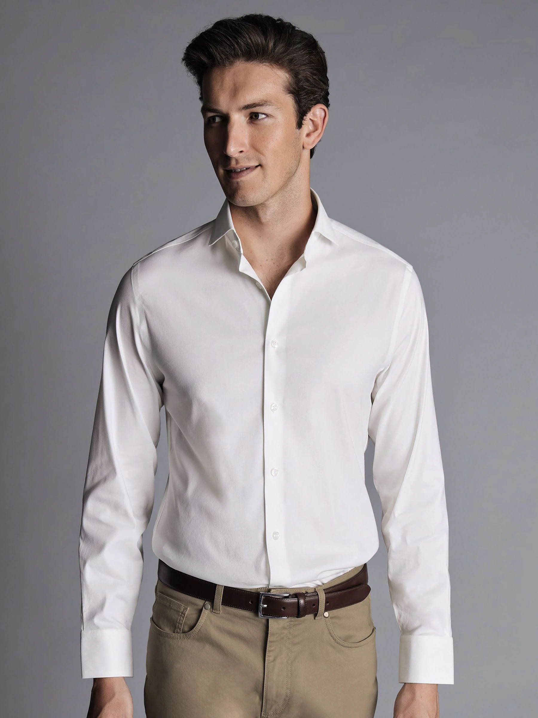 Charles Tyrwhitt strijkvrij slim-fit stretch-overhemd van twill