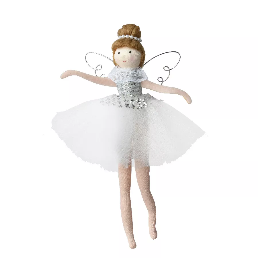 Ange de Noël à suspendre (H20 cm) Danseuse ballerine Argent