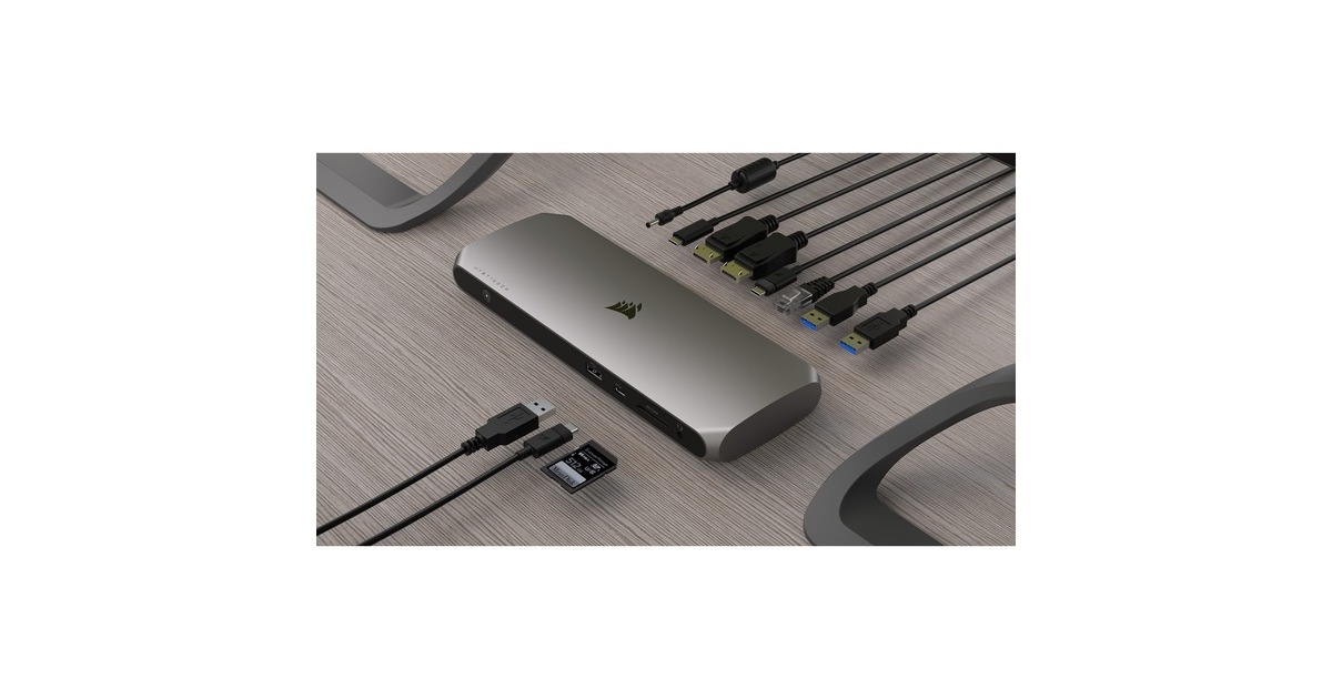 CorsairTBT100 DP Thunderbolt 3 Dock met DisplayPort dockingstation  (Grijs)