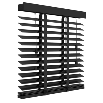 KARWEI houten jaloezie 50 mm matzwart (kleurnr. 947) 80x220 cm (bxh)