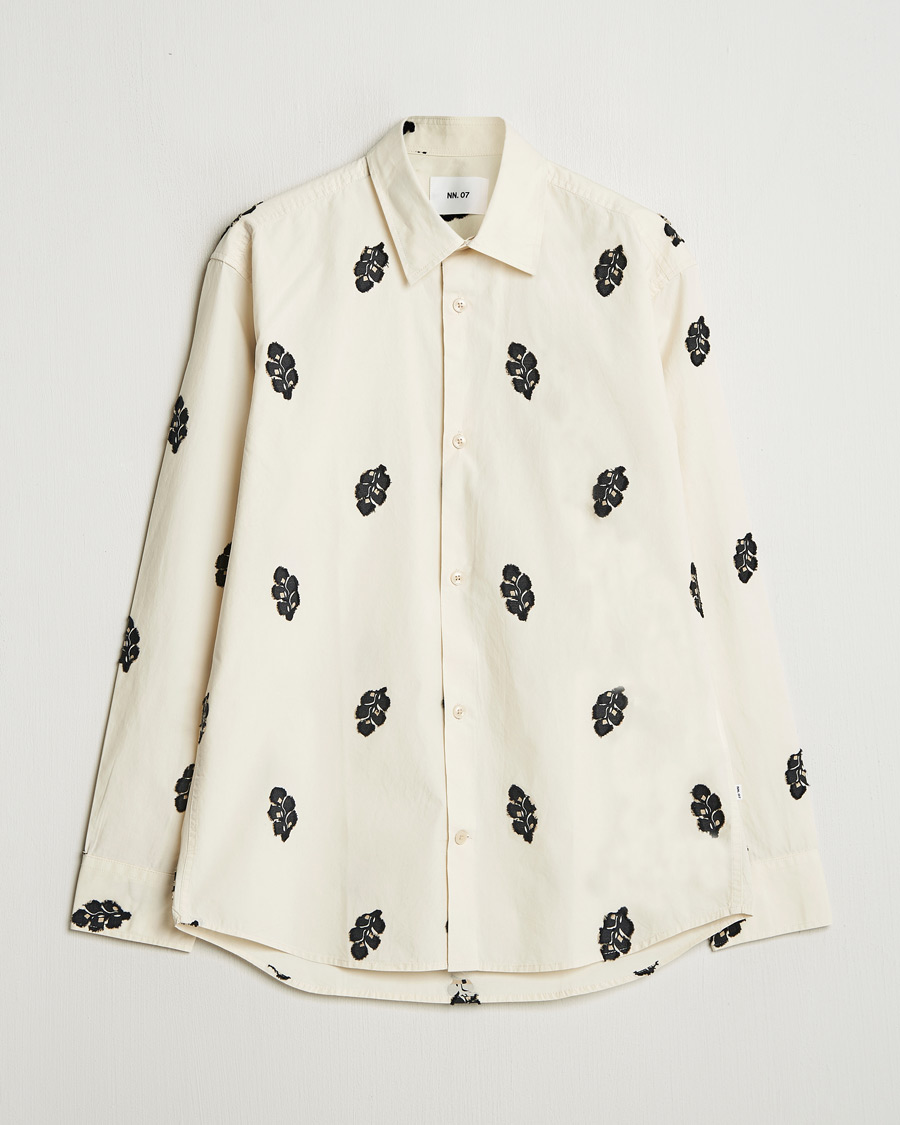 NN07 Freddy Printed Cotton Shirt Ivory
