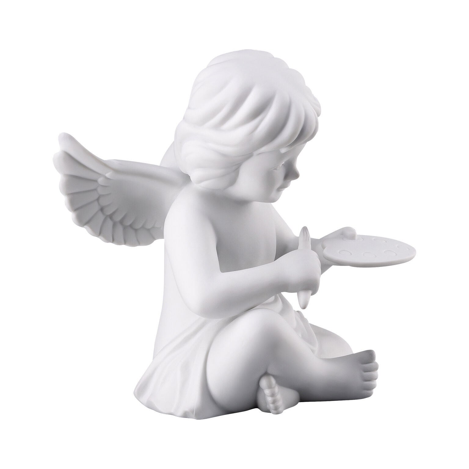 Angels Weiss matt Engel mit Malerpalette
