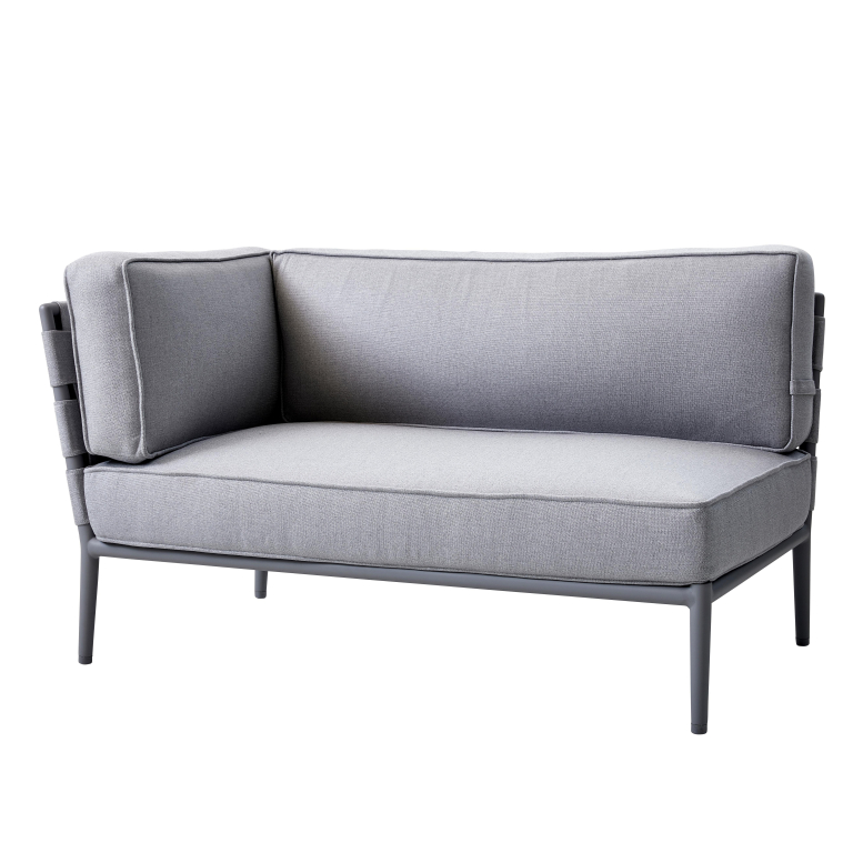 Cane-Line Conic 2-zits loungebank rechtermodule lichtgrijs
