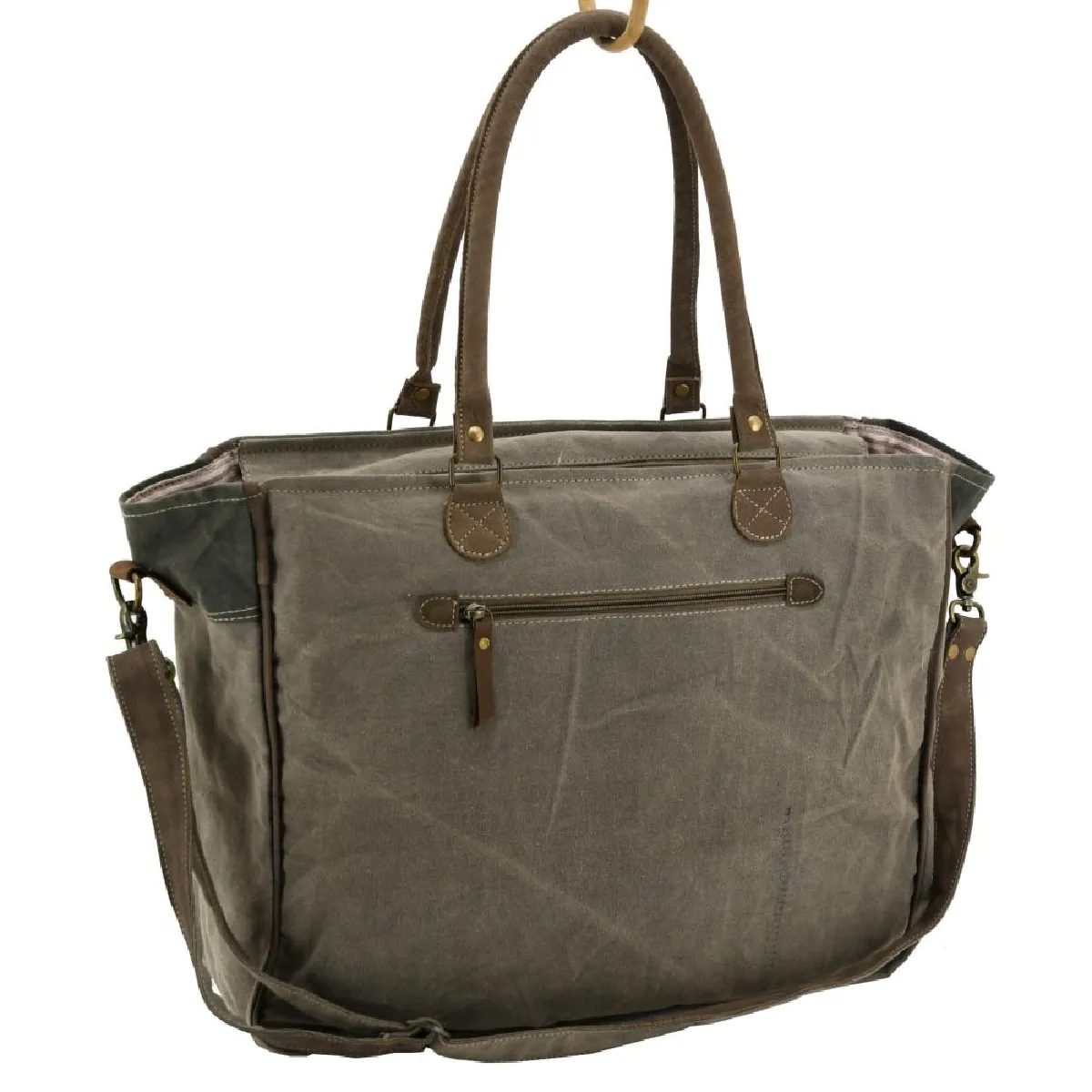 Aubry Gaspard Sac Coton et Cuir Charleston