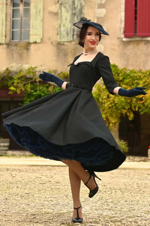 Topvintage Boutique Collection The Penelope petticoat in avondblauw