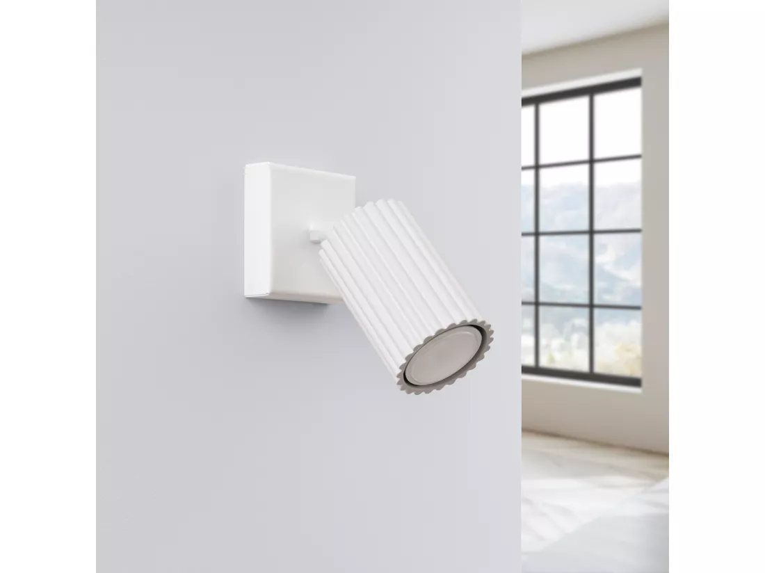 Applique Karbon minimaliste en aluminium - 1 sources lumineuses - L.8 x H.8 cm - blanc