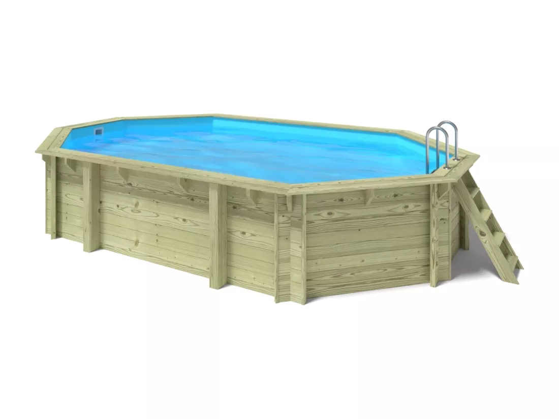 Piscine en bois 6,57x4,07 - H.1,20 m - avec filtration - BAS748OSPI - ALTANKA