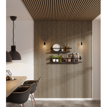 Kleurstaal lattenwand Decowall Acoustic eiken 18x30cm