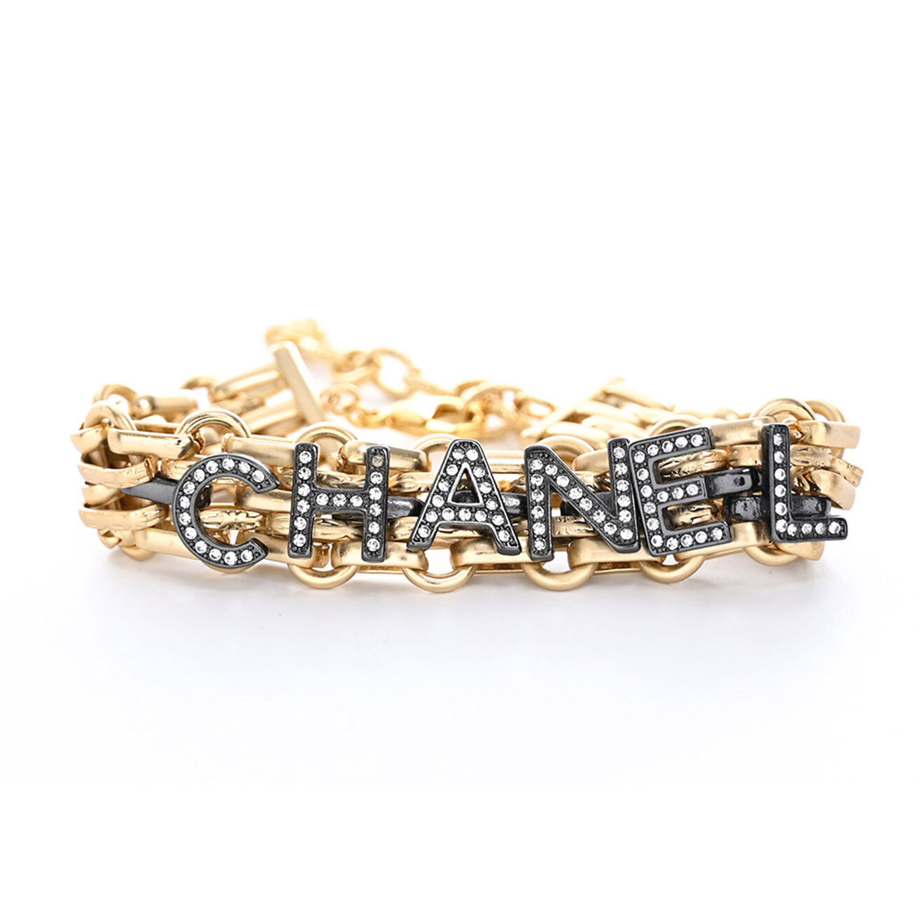 Chanel Bracelet Strass doré - Très bon état