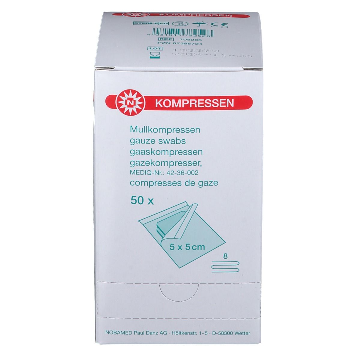 NOBAMED® MULLKOMPRESSEN 8fach 5 x 5 cm steril