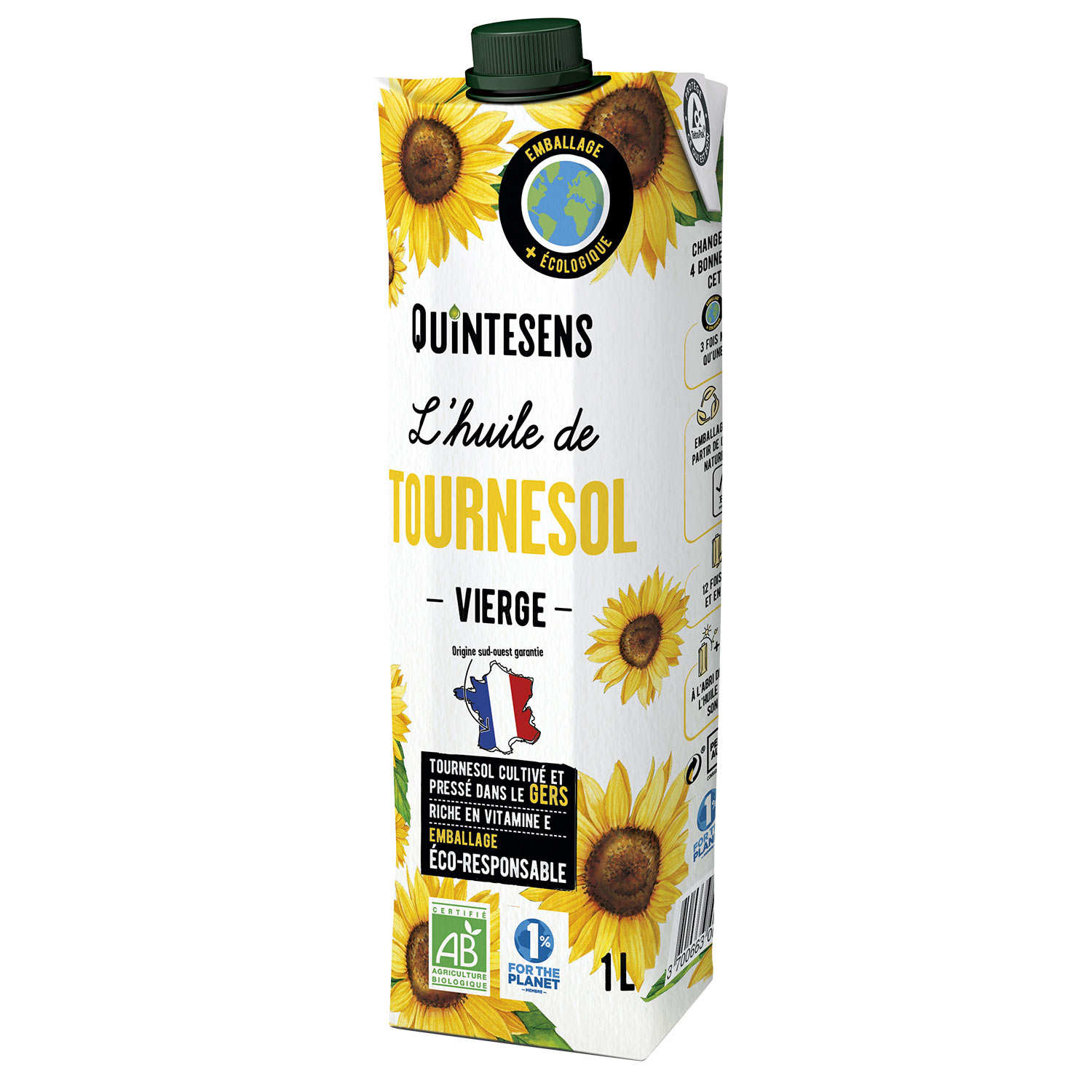 Huile de tournesol bio en tetra pak®