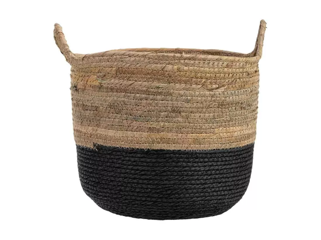 Panier en fibre et corde de feuille de bananier D31x26/31