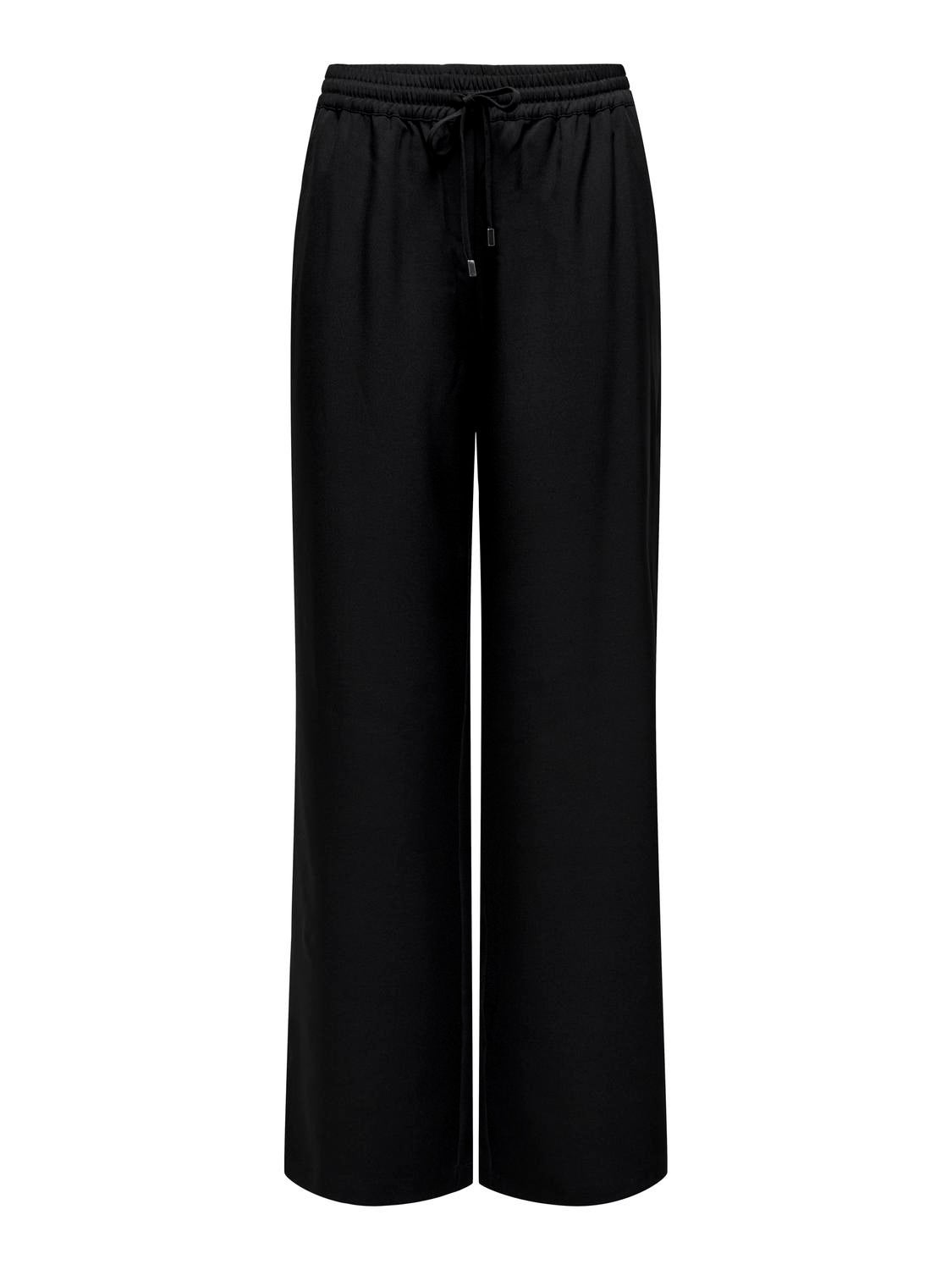 ONLGINNY Hohe Taille Weiter Beinschnitt Hose mit weitem Beinschnitt Black
