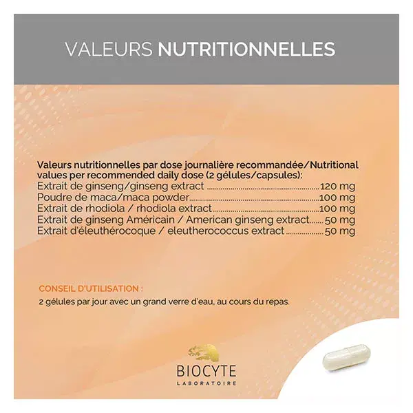 Biocyte 5 Ginseng Forte Energia e Vitalidade 40 Cápsulas