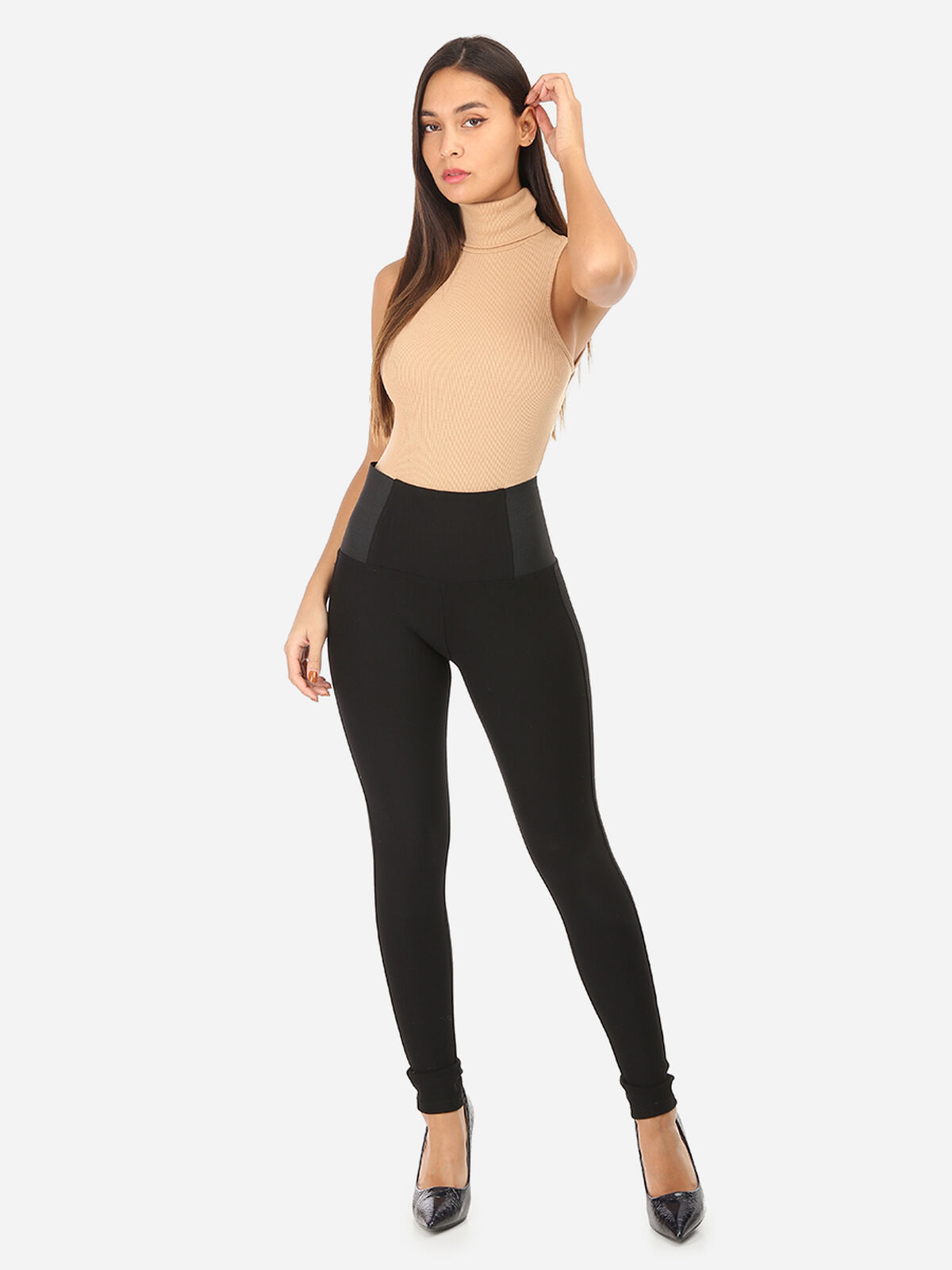 Tregging taille haute grandes tailles- Noir