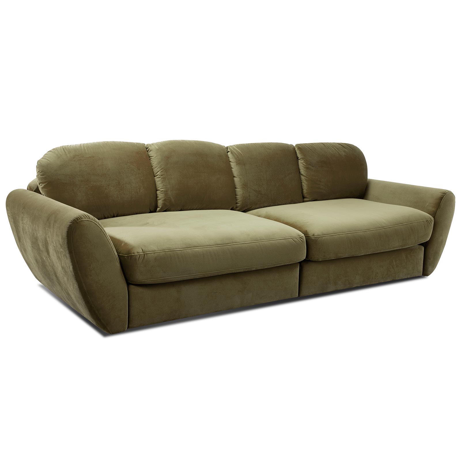 Big Sofa - olive - Samtstoff