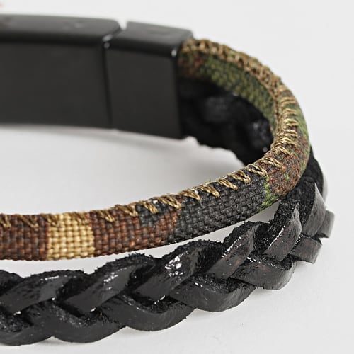Bracelet Noir Vert Kaki