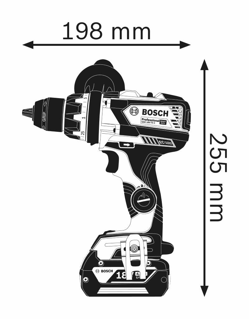 Bosch GSR 18V-110 C Accu schroefboormachine set in L-Boxx - 06019G010A