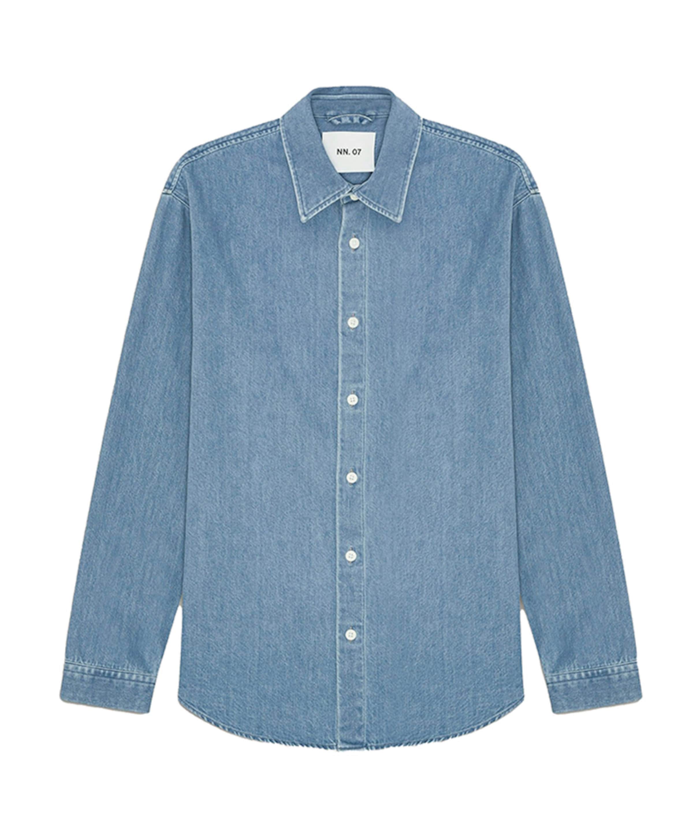 NN.07 Heren overhemd lange mouw blauw