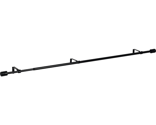 Uitschuifbare gordijnroedeset, zwart, 100-200 cm, Ø 13/16 mm