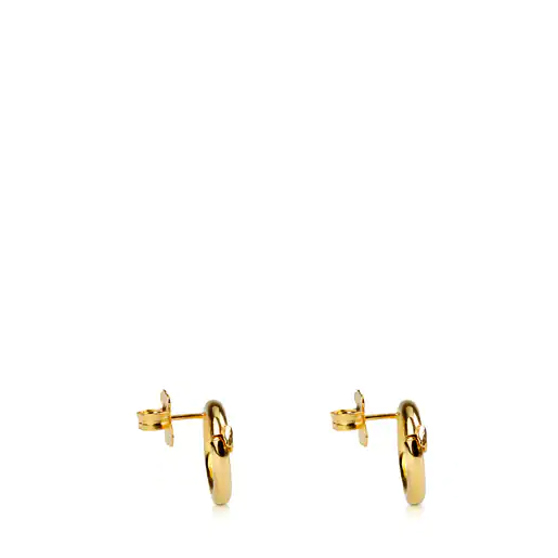 Brincos com banho de ouro 18k sobre prata, 1,6 cm de diâmetro.