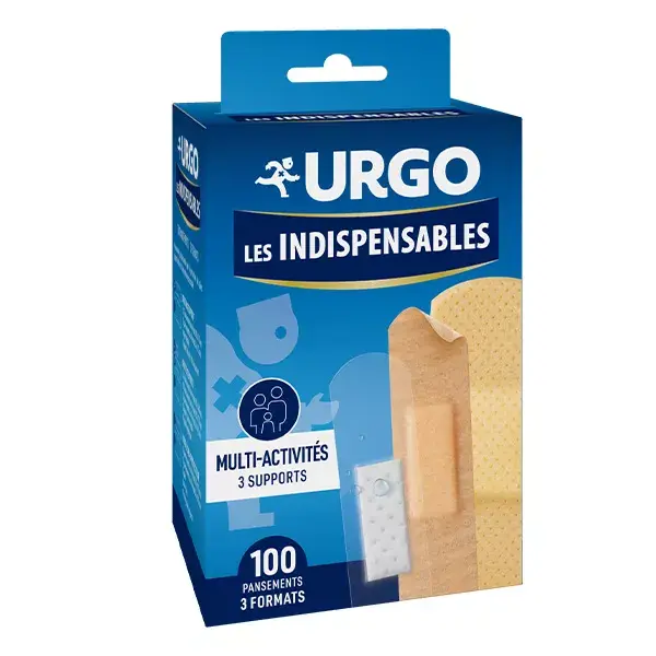 URGO, a caixa essencial com 100 pensos adesivos.