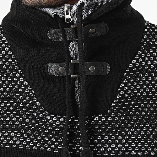 Pull Col Amplified Noir Gris Chiné