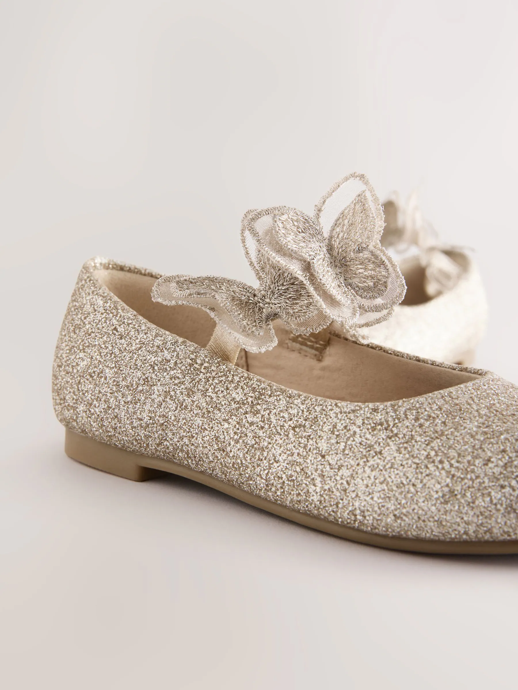 Goud - Glitter vlinderbandjes gelegenheidsschoenen