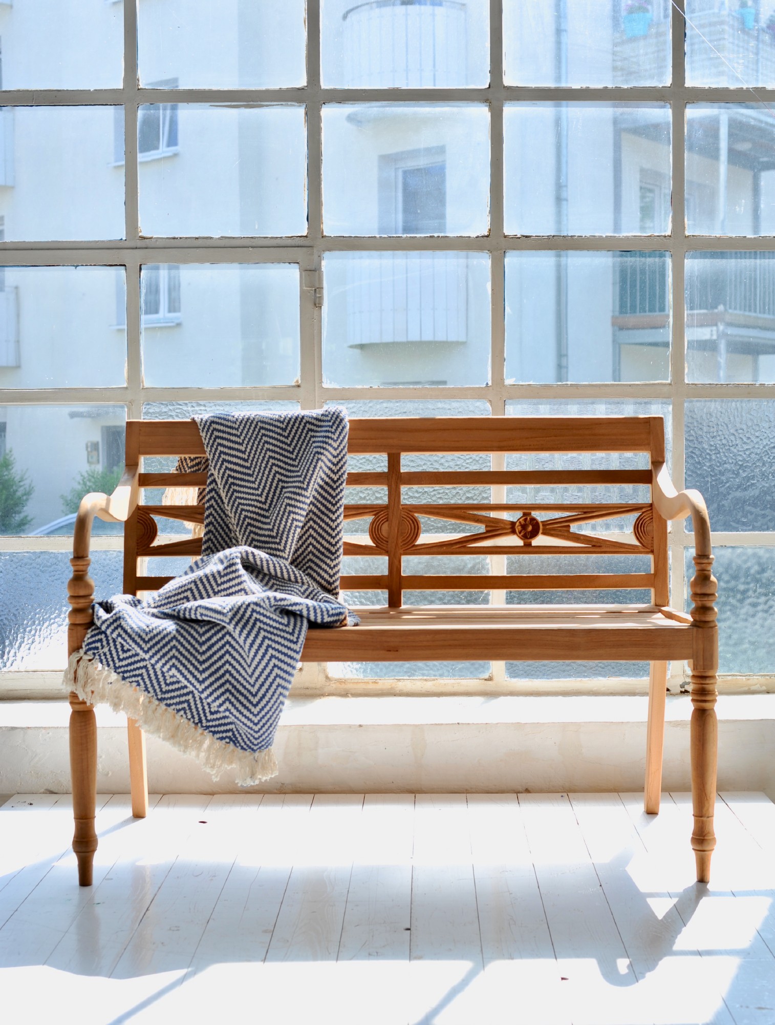 Teakholzbank 'Batavia' 2-Sitzer, natur, B 120 cm, H 85 cm, T 50 cm von fischer's lagerhaus