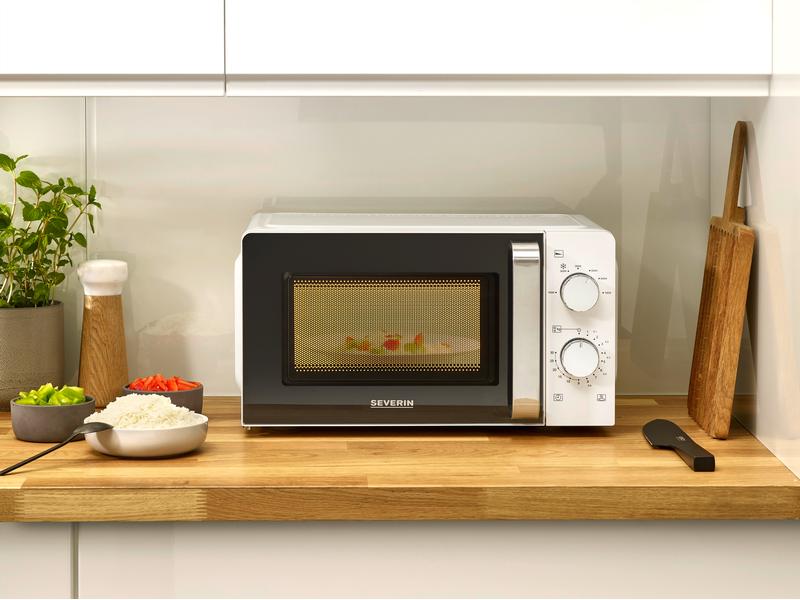 Severin Mikrowelle MW7885 Schwarz/Weiss Mikrowelle mit einer Leistung von 700 W