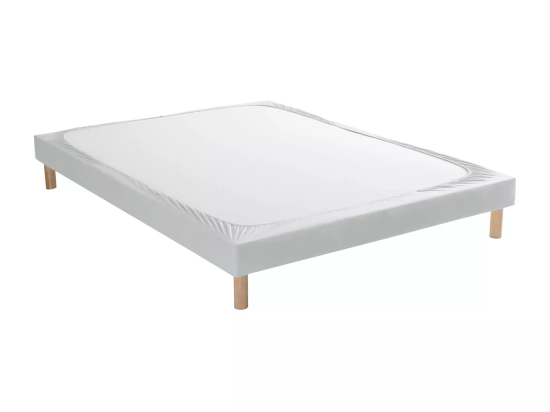 Cache-sommier coton jersey gris 200x200