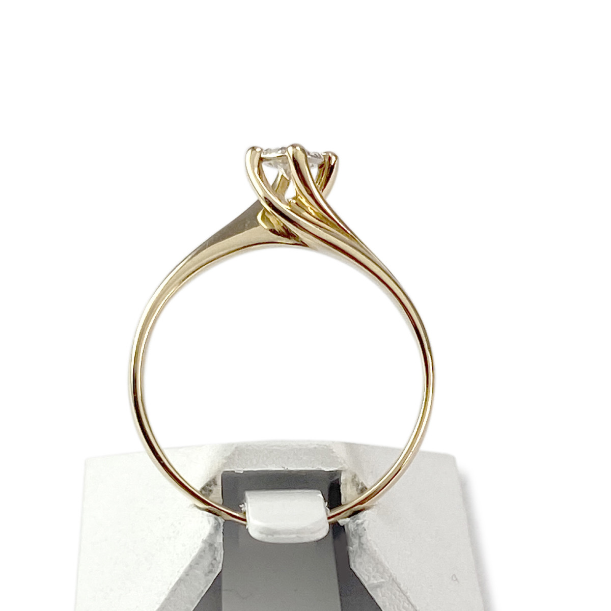 Bague solitaire d'occasion or 750 jaune diamant 0.10 carat