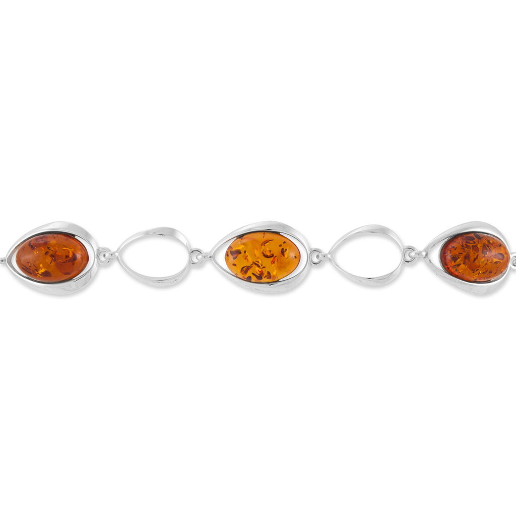 Bracelet Argent Blanc Aida Ambre