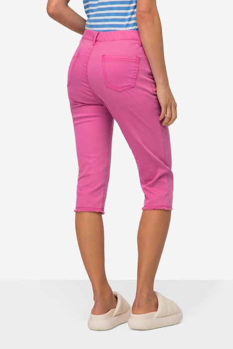 Caprihose, Jeggings, Fransensaum, Elastikbund, mit recycelten Materialien